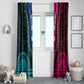 African Dashiki and Polynesian Pattern Window Curtain Half Teal-Pink