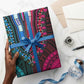 African Dashiki and Polynesian Pattern Wrapping Paper Half Teal-Pink - African Pride
