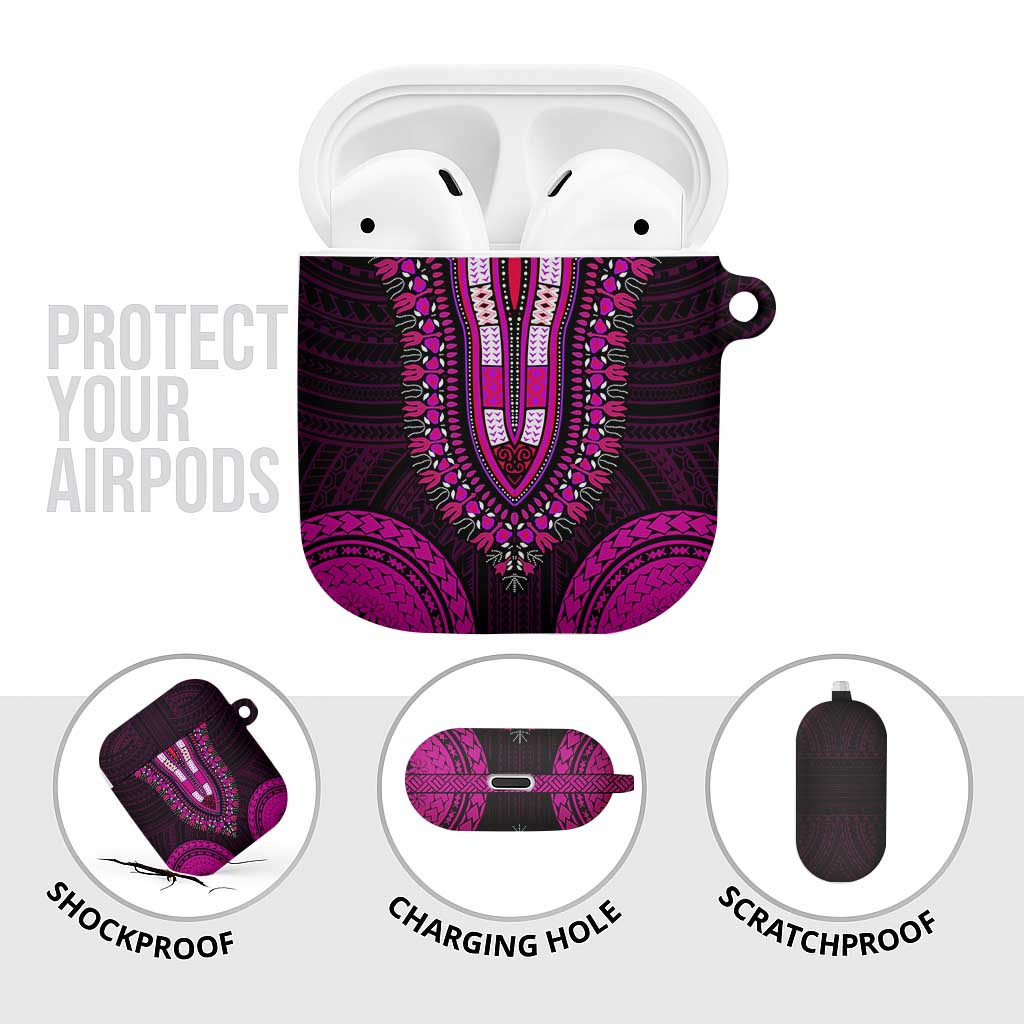 African Dashiki and Polynesian Pattern AirPods Case Pink