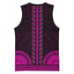 African Dashiki and Polynesian Pattern Basketball Jersey Pink - African Pride
