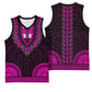 African Dashiki and Polynesian Pattern Basketball Jersey Pink - African Pride