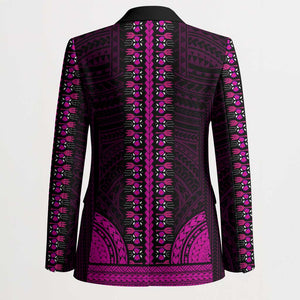 African Dashiki and Polynesian Pattern Blazer Pink