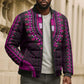 African Dashiki and Polynesian Pattern Bomber Puffer Jacket Pink