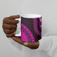 African Dashiki and Polynesian Pattern Ceramic Mug Pink