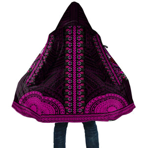 African Dashiki and Polynesian Pattern Cloak Pink