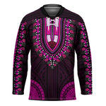 African Dashiki and Polynesian Pattern Hockey Jersey Pink