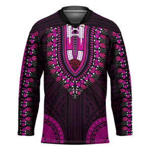 African Dashiki and Polynesian Pattern Hockey Jersey Pink
