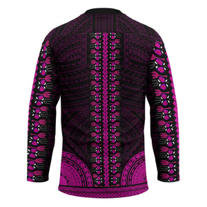 African Dashiki and Polynesian Pattern Hockey Jersey Pink