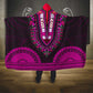 African Dashiki and Polynesian Pattern Hooded Blanket Pink