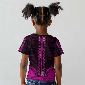 African Dashiki and Polynesian Pattern Kid T shirt Pink