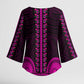 African Dashiki and Polynesian Pattern Kimono Sleeve Blouse Pink