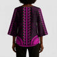 African Dashiki and Polynesian Pattern Kimono Sleeve Blouse Pink