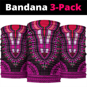 African Dashiki and Polynesian Pattern Neck Gaiter Pink LT9