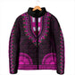 African Dashiki and Polynesian Pattern Padded Jacket Pink