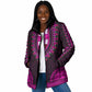 African Dashiki and Polynesian Pattern Padded Jacket Pink