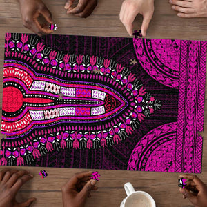 African Dashiki and Polynesian Pattern Puzzle Pink