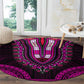 African Dashiki and Polynesian Pattern Round Carpet Pink
