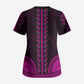 African Dashiki and Polynesian Pattern Scrub Top Pink