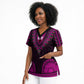African Dashiki and Polynesian Pattern Scrub Top Pink