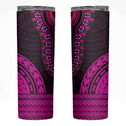 African Dashiki and Polynesian Pattern Skinny Tumbler Pink
