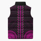 African Dashiki and Polynesian Pattern Sleeveless Puffer Jacket Pink