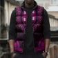 African Dashiki and Polynesian Pattern Sleeveless Puffer Jacket Pink