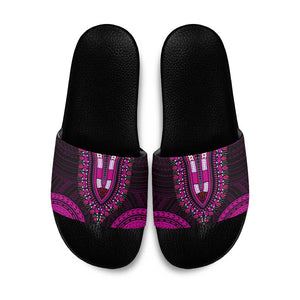 African Dashiki and Polynesian Pattern Slide Sandals Pink