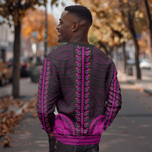 African Dashiki and Polynesian Pattern Sweatshirt Pink