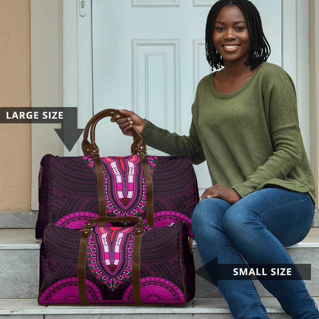 African Dashiki and Polynesian Pattern Travel Bag Pink