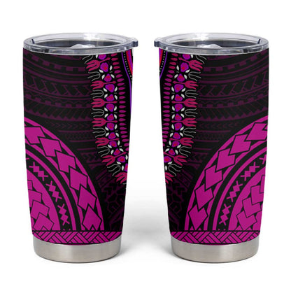 African Dashiki and Polynesian Pattern Tumbler Cup Pink