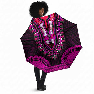 African Dashiki and Polynesian Pattern Umbrella Pink