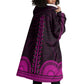 African Dashiki and Polynesian Pattern Wearable Blanket Hoodie Pink