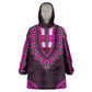 African Dashiki and Polynesian Pattern Wearable Blanket Hoodie Pink