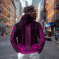 African Dashiki and Polynesian Pattern Zip Hoodie Pink