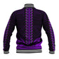 African Dashiki and Polynesian Pattern Baseball Jacket Purple