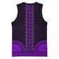 African Dashiki and Polynesian Pattern Basketball Jersey Purple - African Pride