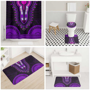 African Dashiki and Polynesian Pattern Bathroom Set Purple