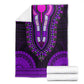 African Dashiki and Polynesian Pattern Blanket Purple
