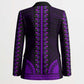 African Dashiki and Polynesian Pattern Blazer Purple