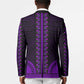 African Dashiki and Polynesian Pattern Blazer Purple