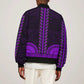 African Dashiki and Polynesian Pattern Bomber Jacket Purple