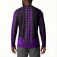 African Dashiki and Polynesian Pattern Button Sweatshirt Purple