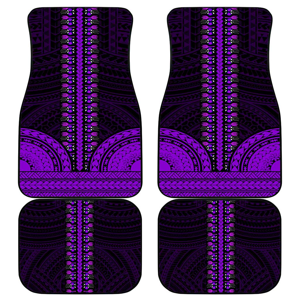 African Dashiki and Polynesian Pattern Car Mats Purple