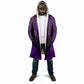 African Dashiki and Polynesian Pattern Cloak Purple