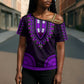 African Dashiki and Polynesian Pattern Cross Shoulder Shirt Purple