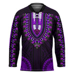 African Dashiki and Polynesian Pattern Hockey Jersey Purple