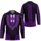 African Dashiki and Polynesian Pattern Hockey Jersey Purple