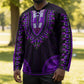African Dashiki and Polynesian Pattern Hockey Jersey Purple