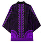 African Dashiki and Polynesian Pattern Kimono Purple