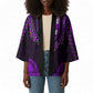 African Dashiki and Polynesian Pattern Kimono Purple